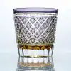 Amethyst Star Lattice hand-cut crystal whiskey glass - front view