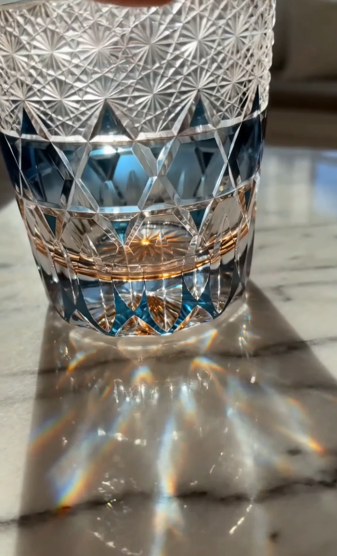 Amethyst Fluorite Whiskey Glass