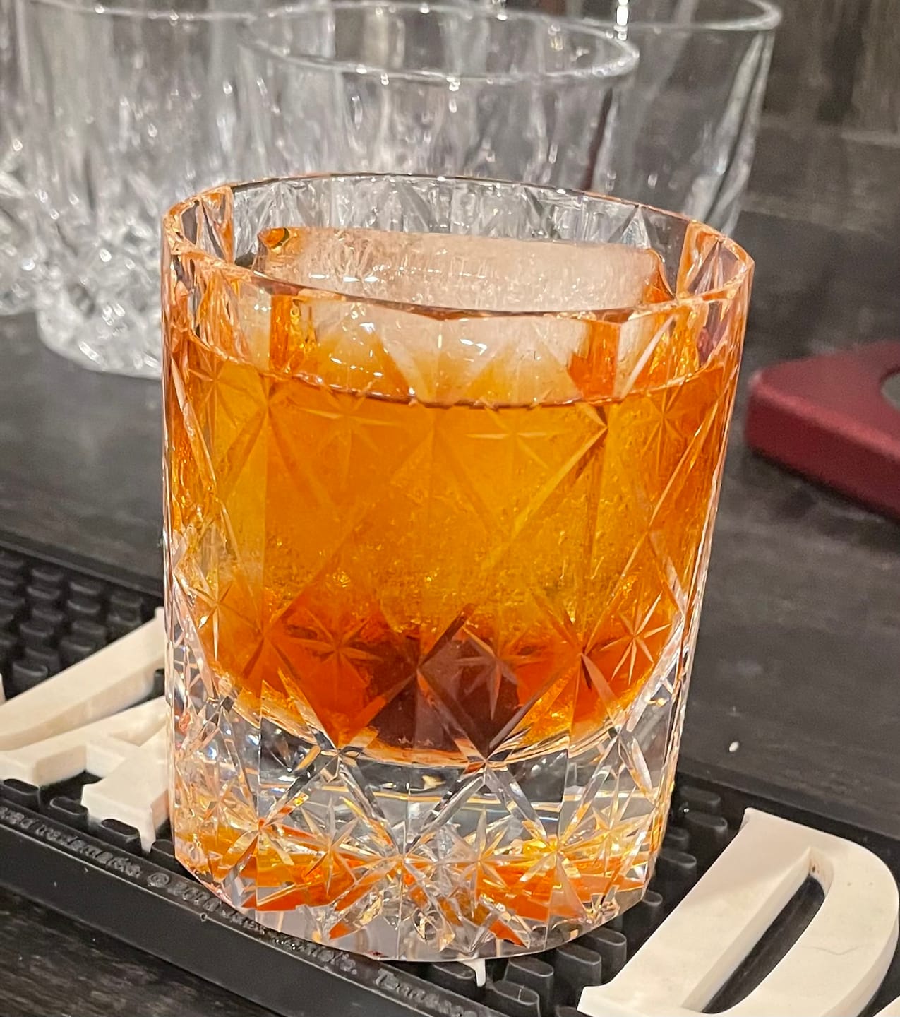 Clear Star Lattice Hand-Cut Crystal Whiskey Glass
