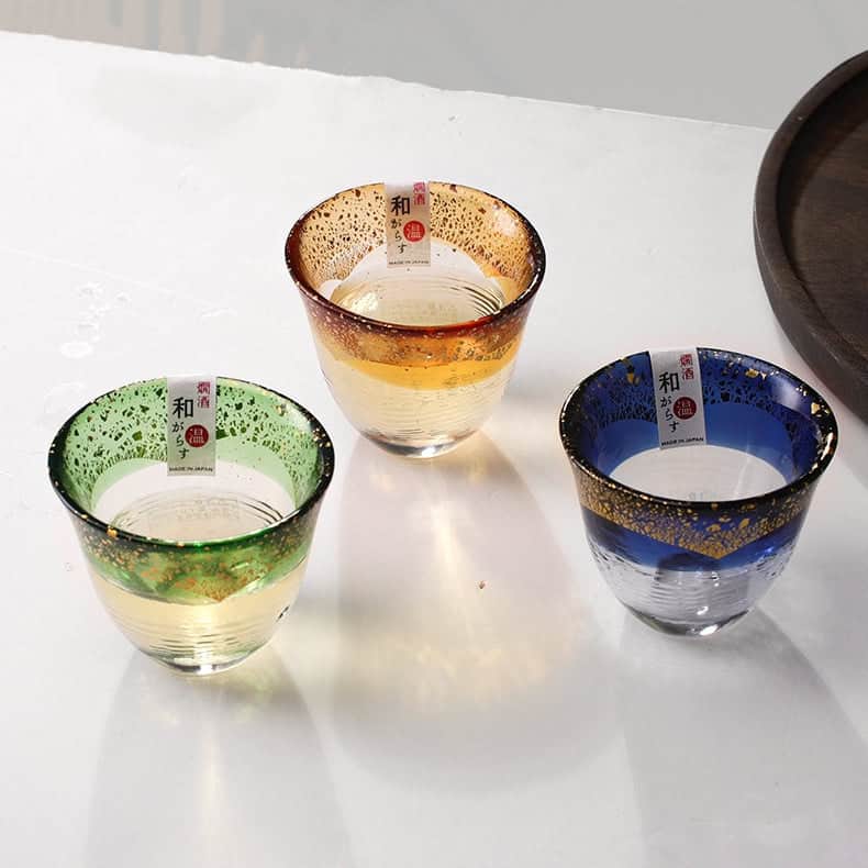 Toyo-Sasaki Kogei Gold Foil Sake Glasses - Main Image