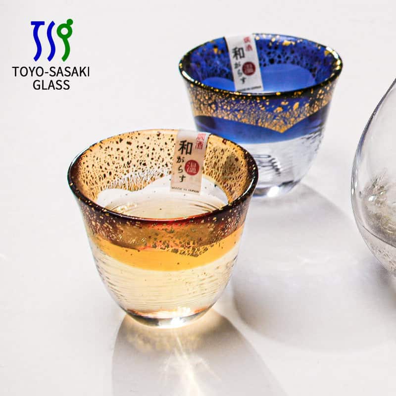 Toyo-Sasaki Kogei Gold Foil Sake Glasses - Image 2