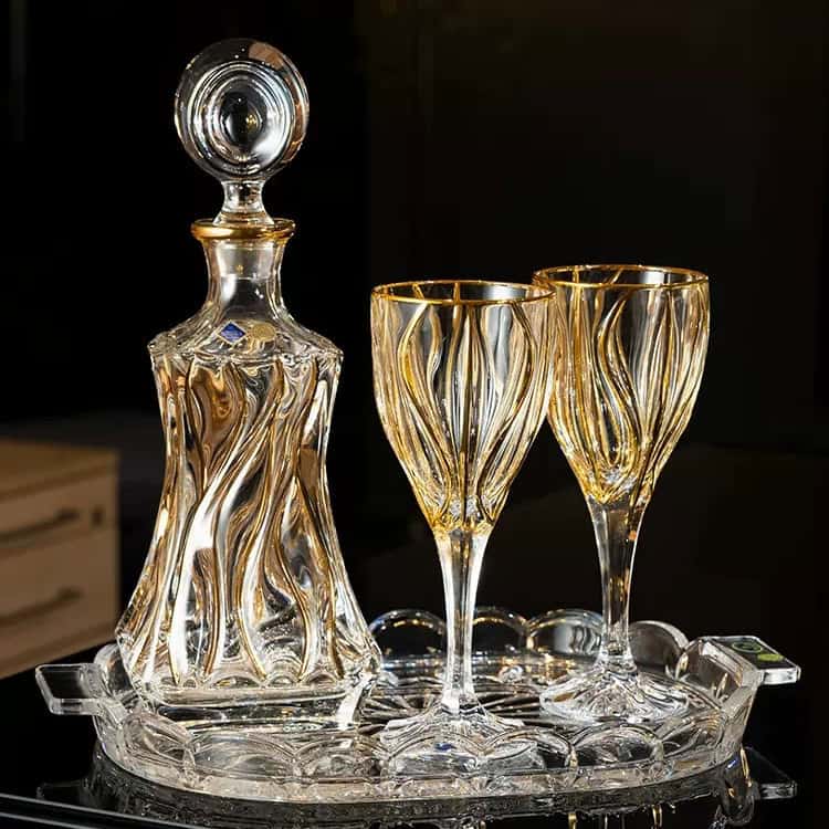 Bohemia Crystal Luxury Wine and Champagne Glass Decanter Set - Main Image