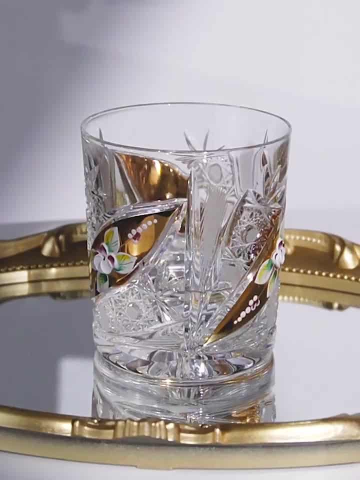 Bohemia Floral Enamel Crystal Whisky Glasses Gift Set Of Two - Image 2