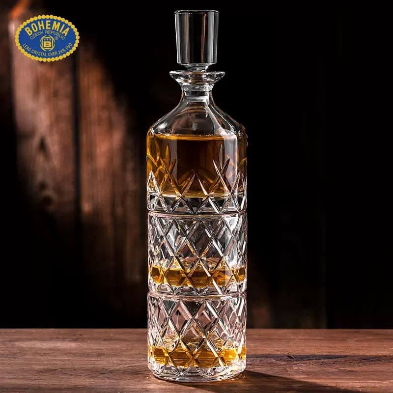 Bohemia Crystal Stackable Whisky Decanter and Glasses Set - Main Image