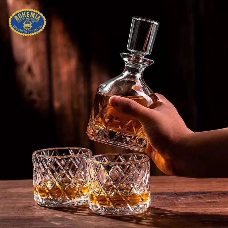 Bohemia Crystal Stackable Whisky Decanter and Glasses Set - Image 4