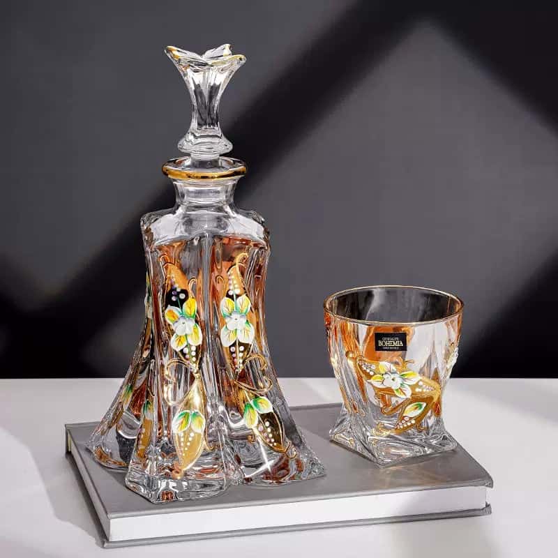 Bohemia Crystalite Butterfly Whisky Decanter Set - Main Image