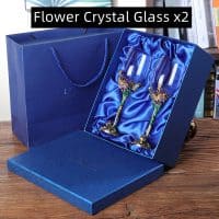 Flower Crystal Wine Glass x2 (Gift Box)