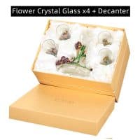 Flower Crystal Glass x4 + Decanter (Gift Box)