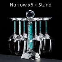 6x Narrow Glasses with 1x Stand