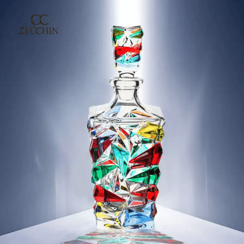 ZECCHIN Murano Colored Crystal Glass Decanter Set - Image 3