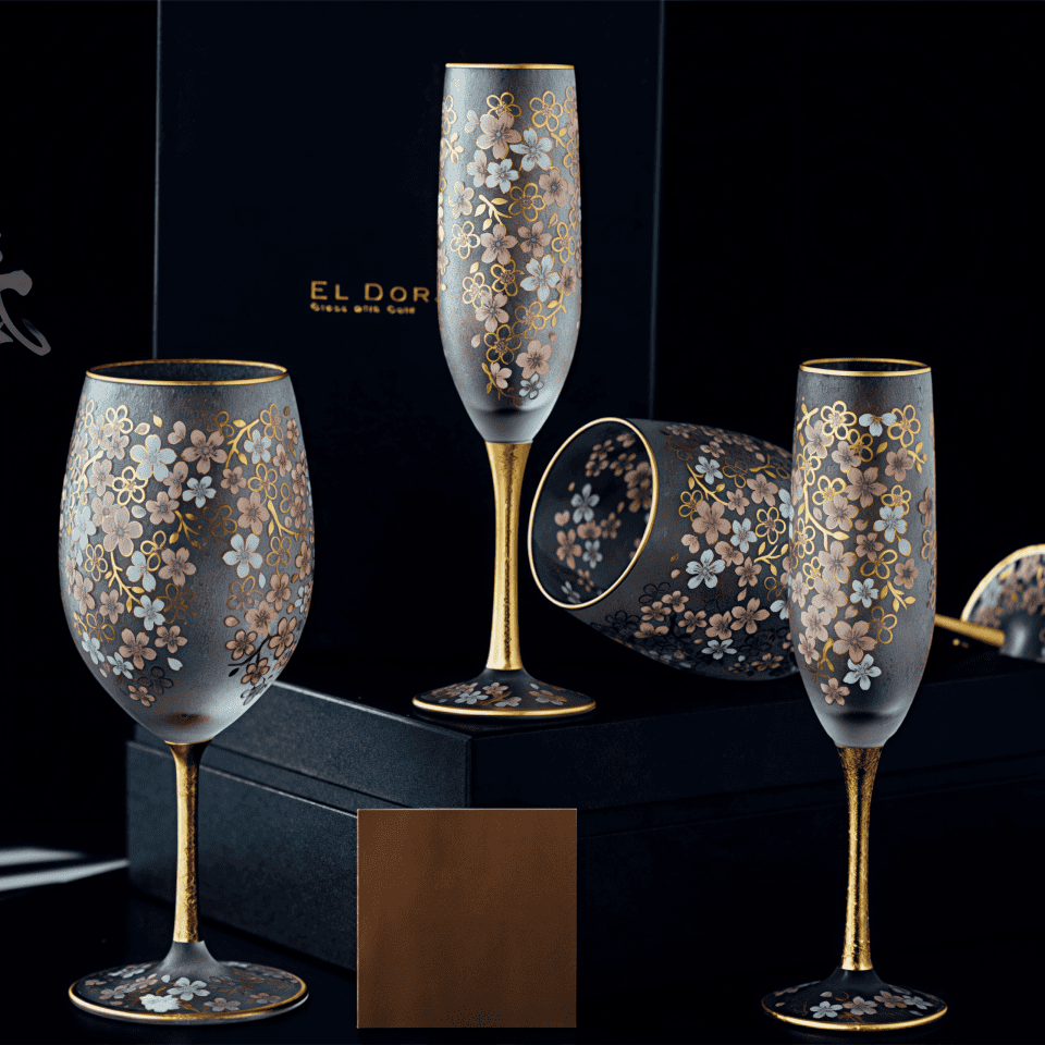 Aderia Sakura Kinpaku Glass Collection - Main Image