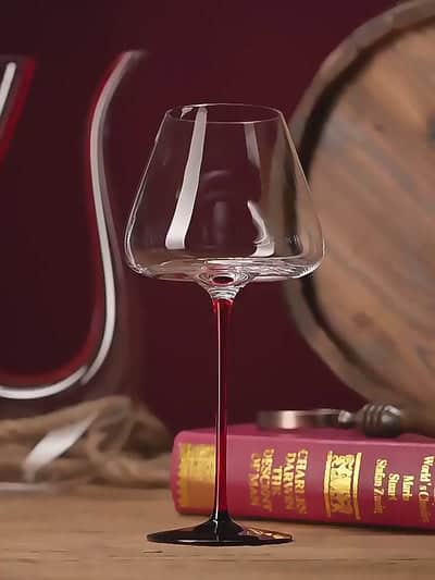 Crystal Glass Red Stem Burgundy Glasses - Image 3