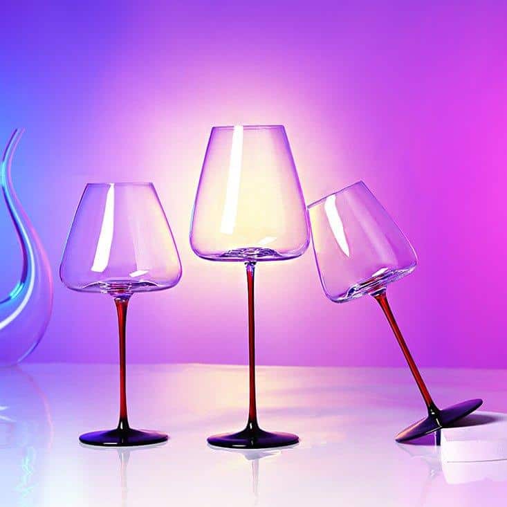 Crystal Glass Red Stem Burgundy Glasses - Image 6