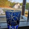 Cobalt Ember Lattice Whiskey Glass | Cut in partner workshops photo review
